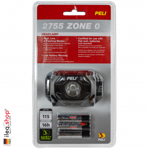 2755Z0 LED Headlight ATEX Zone 0, 115 Lumen, Black