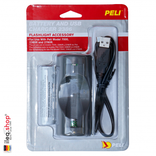 2386 Lithium Battery & USB Charger Kit for Peli 2380R/7000/2780R