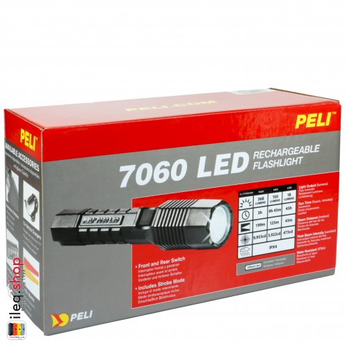 7060 Rechargeable LED Flashlight 3. Gen., Black